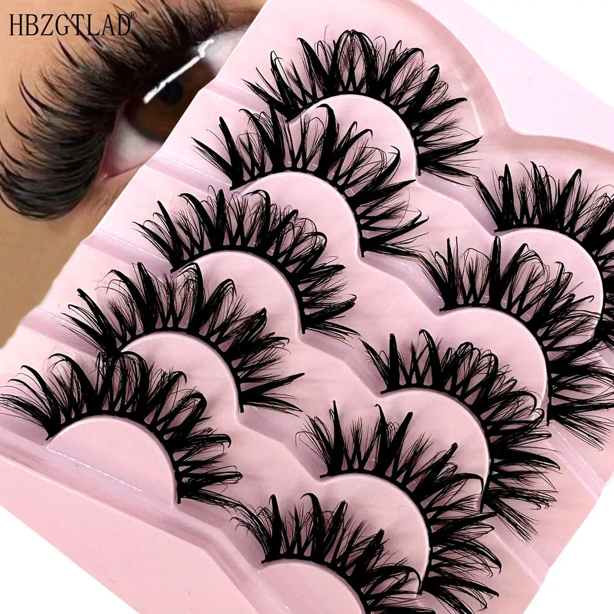 Dramatische Drip Valse Wimpers Stekelige Wetlook Valse Wimpers Gehydrateerd Effect Nep Wimpers 5Pairs Multi-Pack