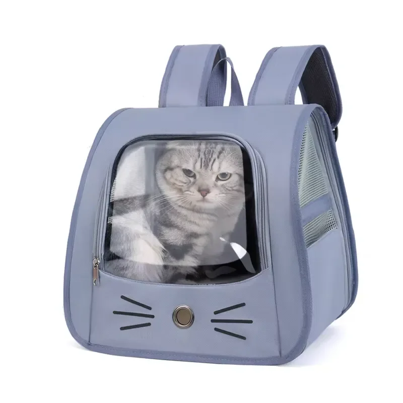 Portable Cat Backpack Breathable Anti-Anxiety Pet Carrier Large Space Double Shoulder Outdoor Travel Bag for Pets