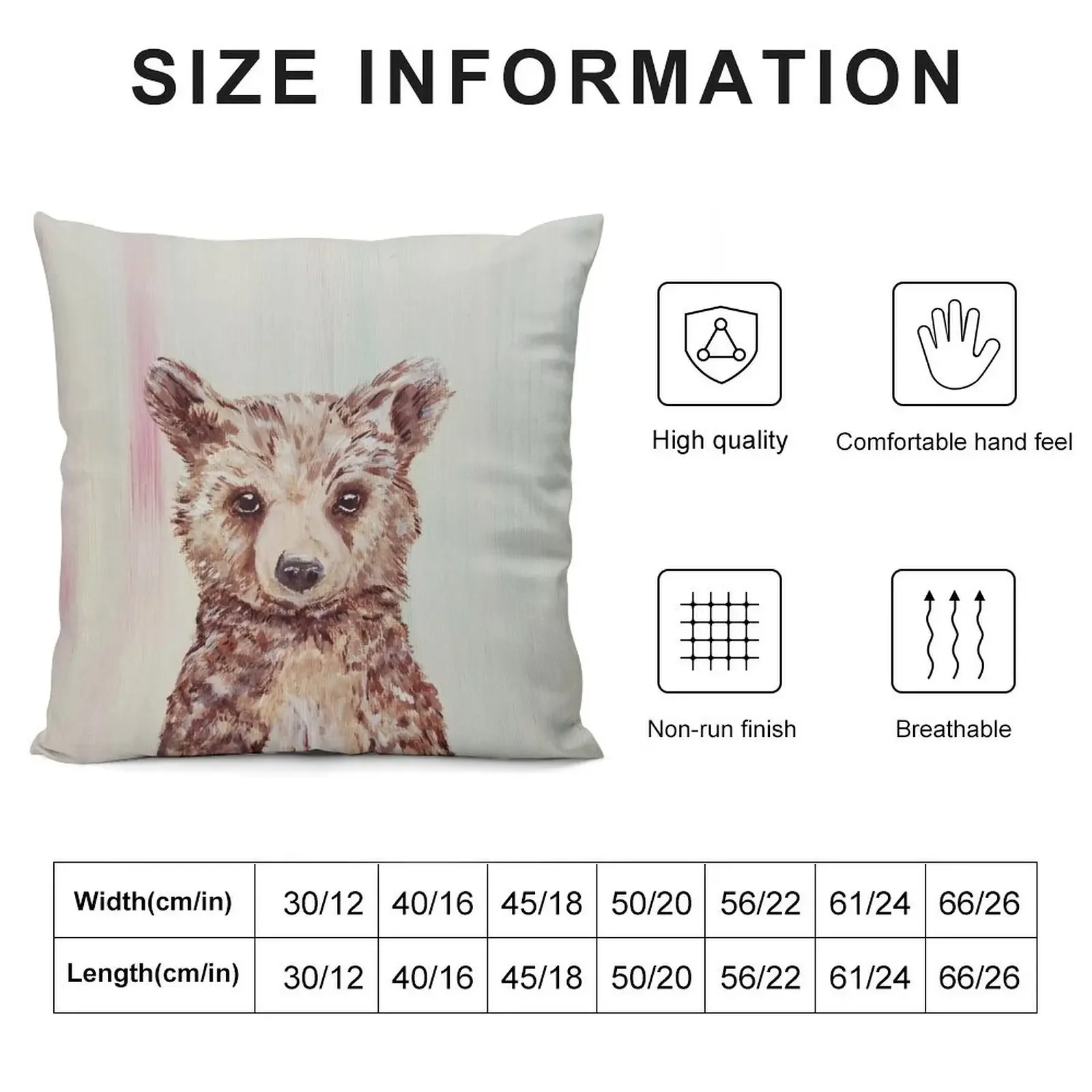 Be Brave Baby Bear Throw Pillow autumn pillowcase Luxury Pillow Case pillow