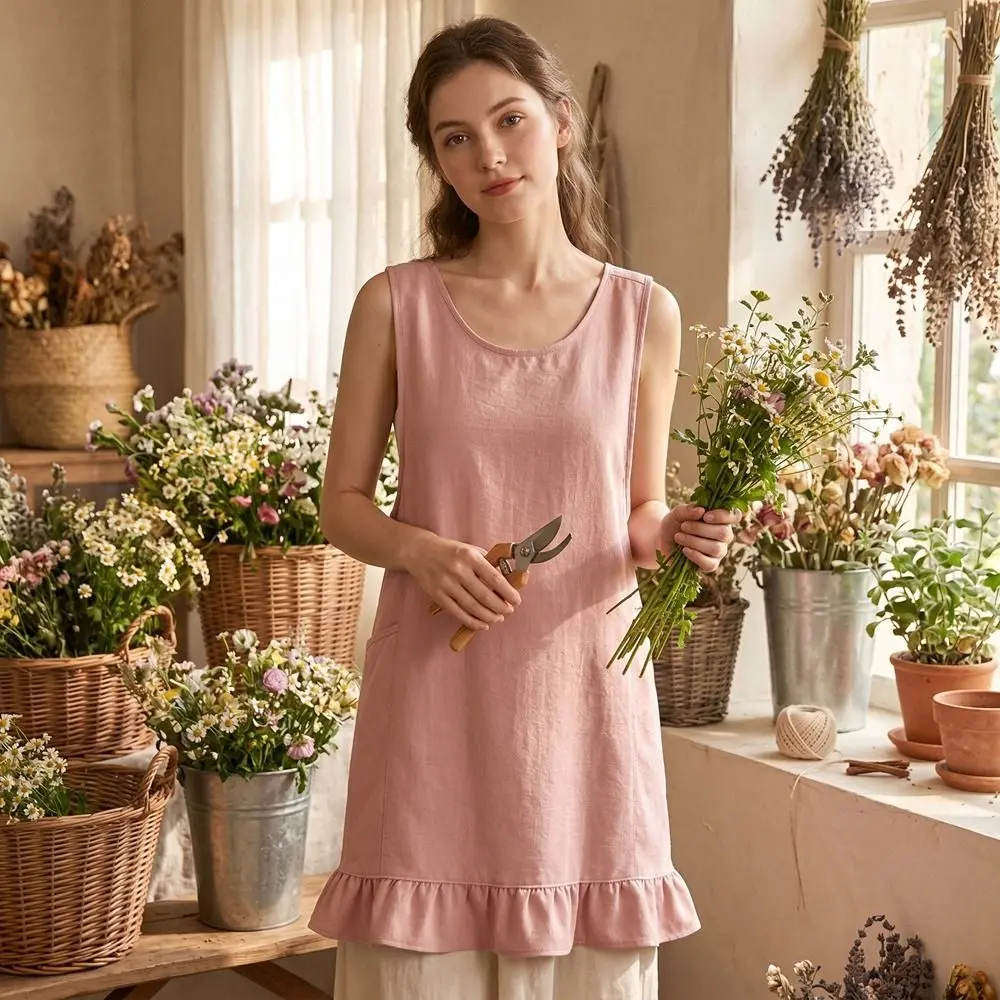 

Дышащий кухонный фартук с карманом, устойчивый к пятнам, износостойкий, с широкими лямками, для уборки и готовки