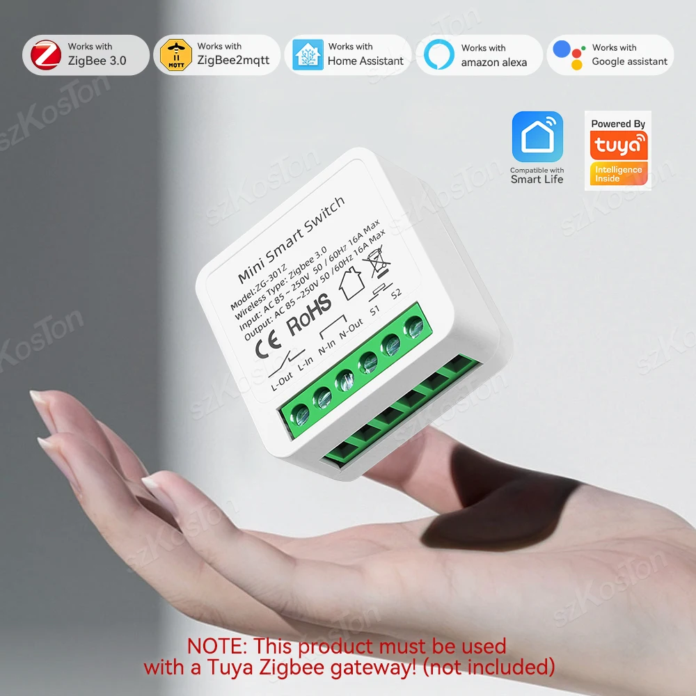 Tuya Zigbee Wifi Smart Switch Smart Life Met Power Monitor 30a 90-250V Ac High Power Relaismodule Voor Alexa Google Home