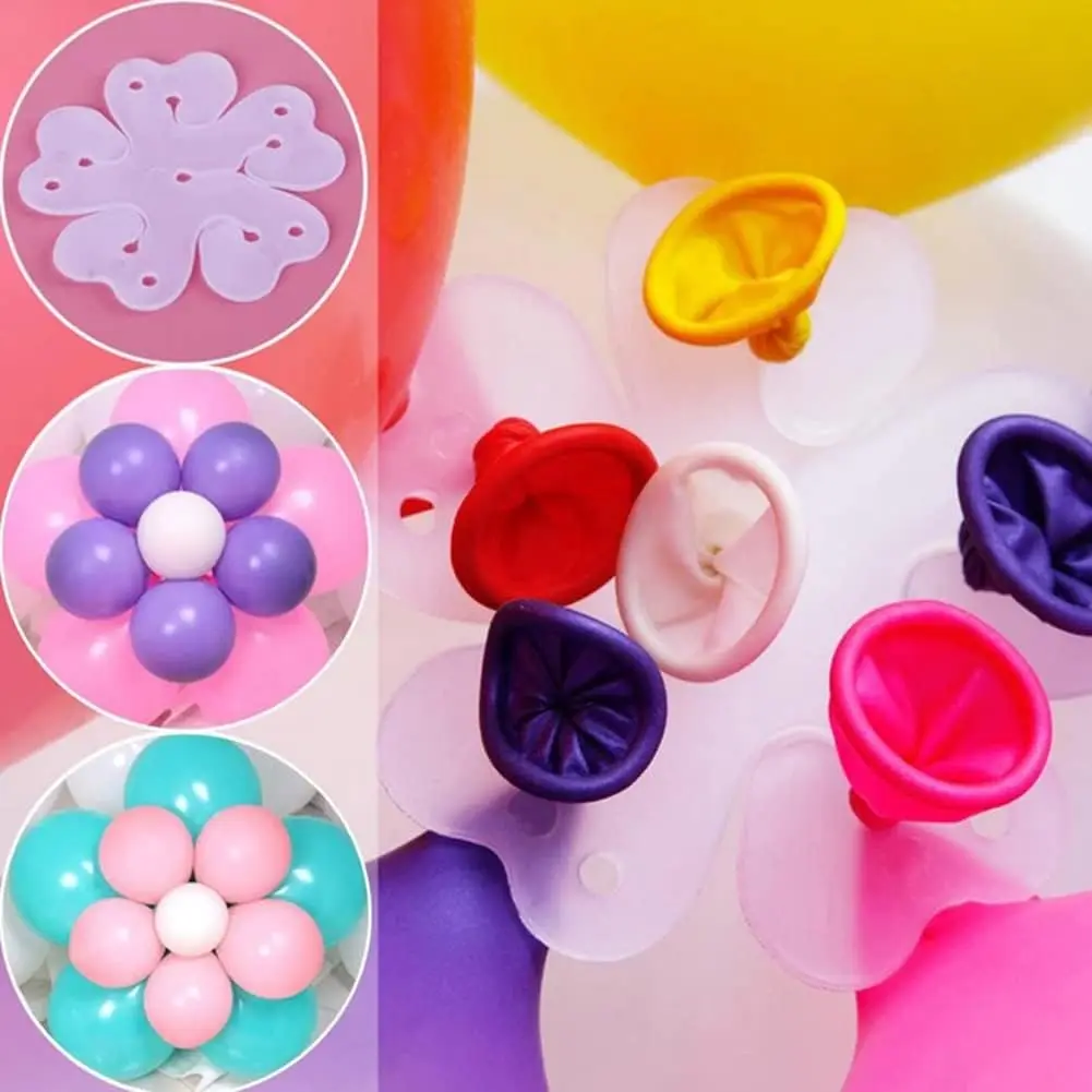 Afbeelding 3: 50-delige bloemvormige balloncliphouder, pruimvormige ballonclipkit, gebogen ballonconnector clip ringgesp