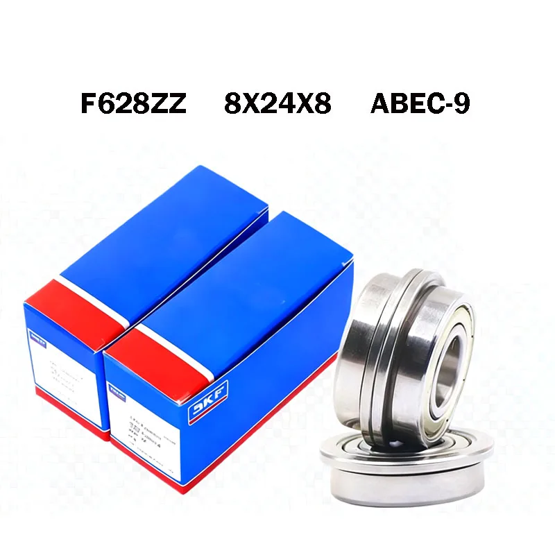 10PCS Sweden SKF Flange Bearing F628ZZ 8*24*8mm ABEC-9 Precision Miniature Flanged bearings F628Z Original bearings подшип