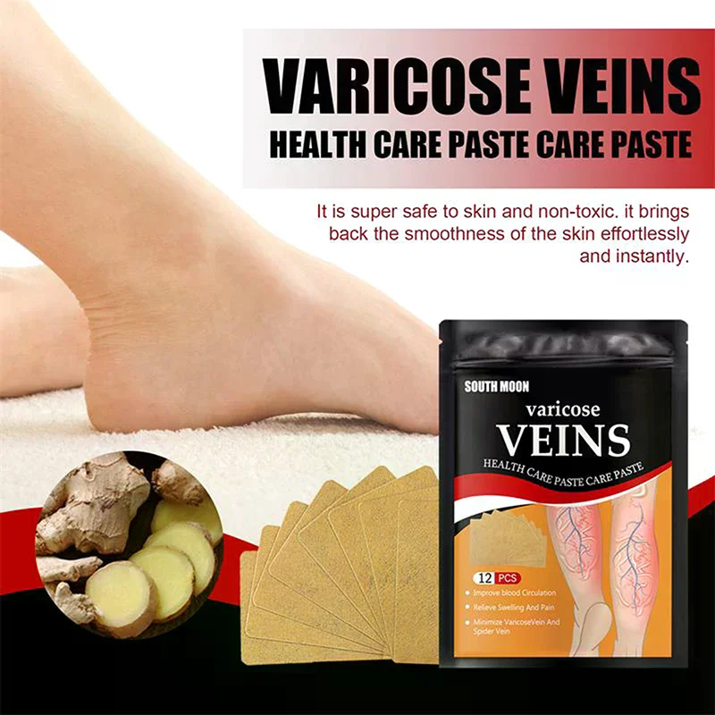 12 Pcs/bag Unisex Varicose Veins Patch Legs Sore Swelling Plaster Promote Metabolism Promote Smooth Blood Circulation