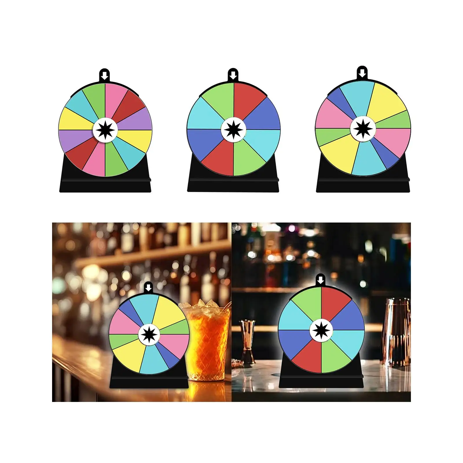 Rotating Wheel Drinking Game Editable Reusable Portable Roulette Wheel Fortune Wheel for Club Stores Shops Supermarkets Party