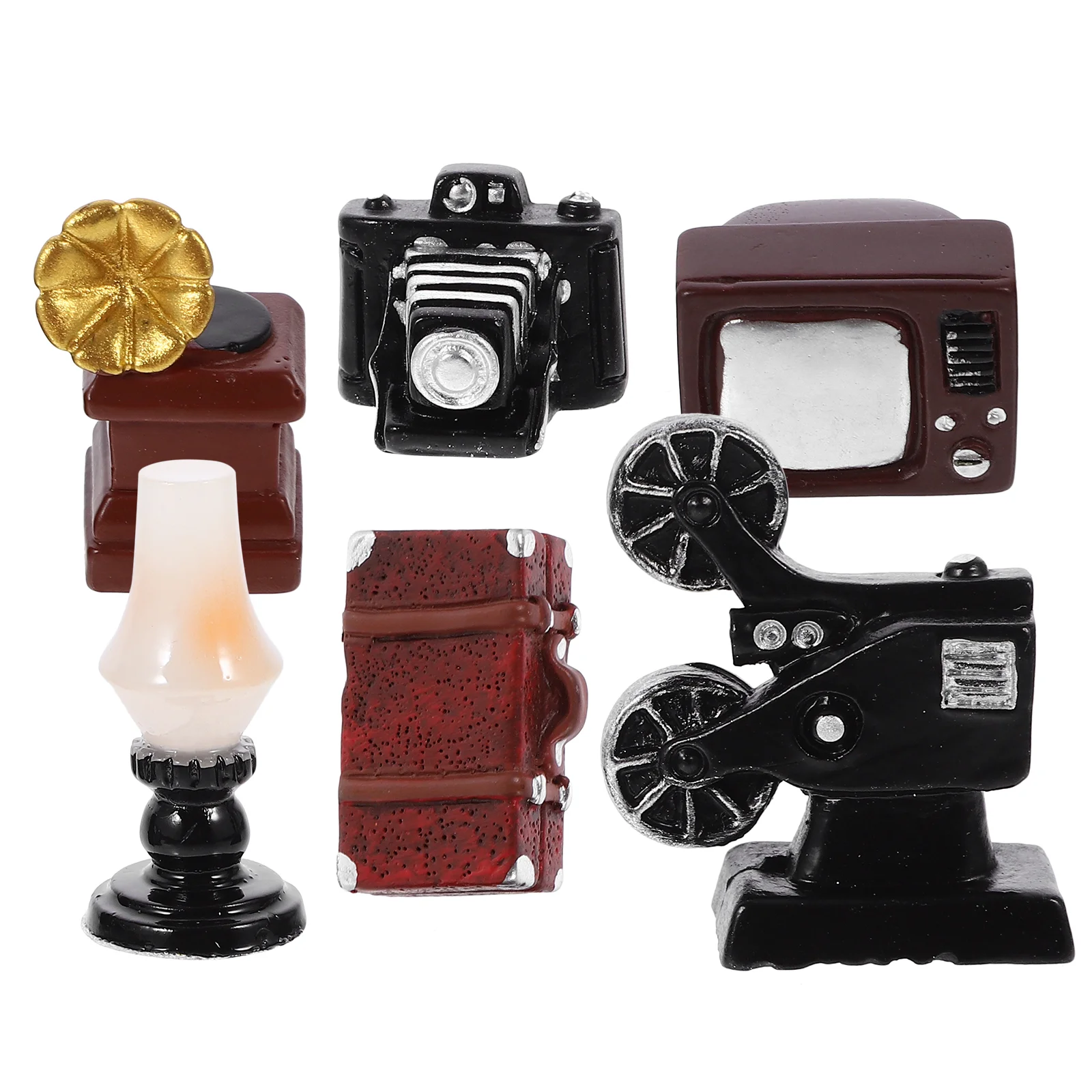 

Dollhouse Record Player Decorative Ornaments Home Mini Accessory Desktop Props Table Lamps