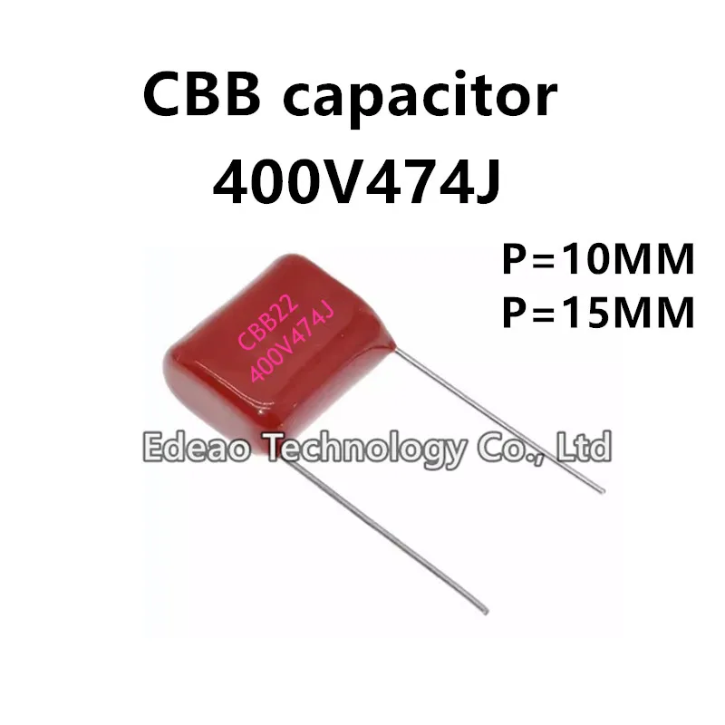 10pcs/lot CBB Capacitor CBB21 CBB22 400V 474J 0.47UF 470NF 400V474J 474J400V 474 5% Pitch 10MM 15MM P=10 P=15 P=10MM P=15MM