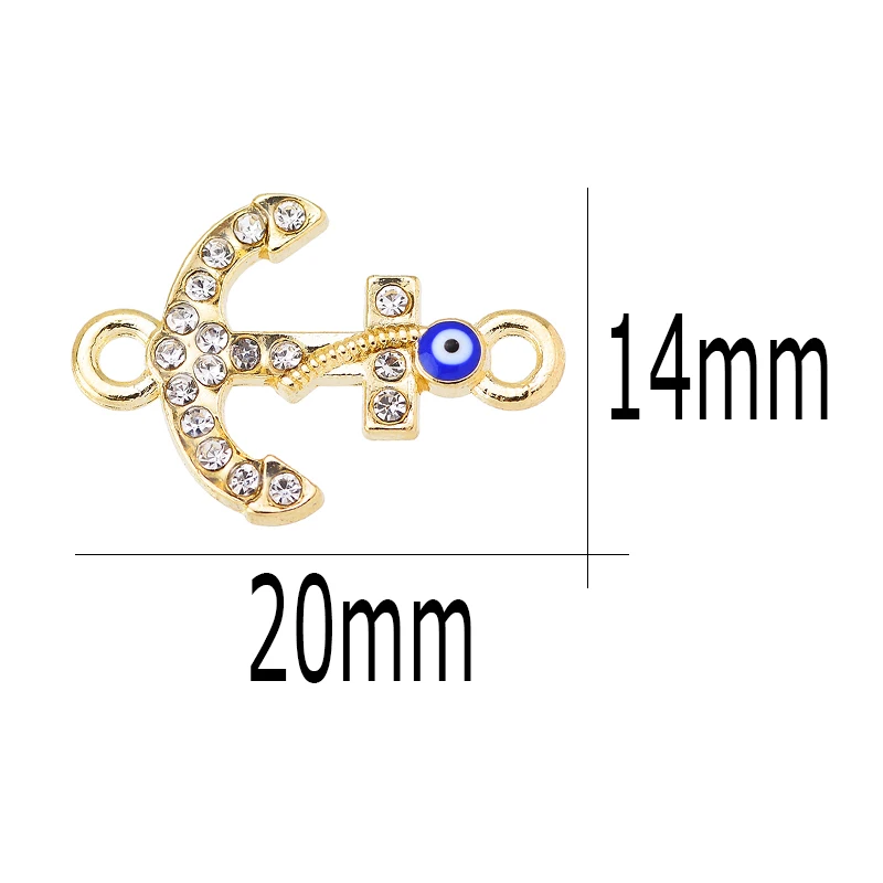 10 Pieces Lucky Blue Eyes Boat Anchor Jewelry Connector Charm for Women\'s Bracelet Anklet DIY Jewelry Making Supplies Girl Gift