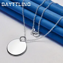 New 925 Sterling Silver 18 Inches 22MM Round Pendant Necklace For Women Men Fashion Party Charm Engagement Gift Jewelry