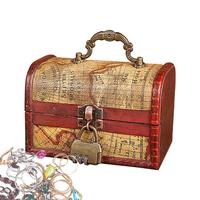 Small Wooden Chest Pirate Chest Storage Box With Lock And Handle Keepsake Box Treasure Box For Jewelry Keepsakes Coin