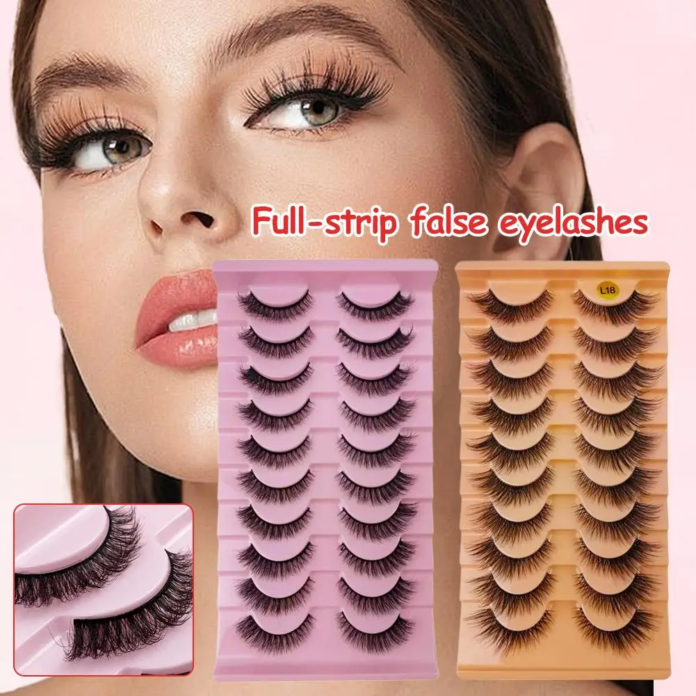 Flauschige falsche Wimpern Wispy Lashes 3D-Volumenstreifenwimpern D Curl Fake Wimpern mit klarem Band Wimpern