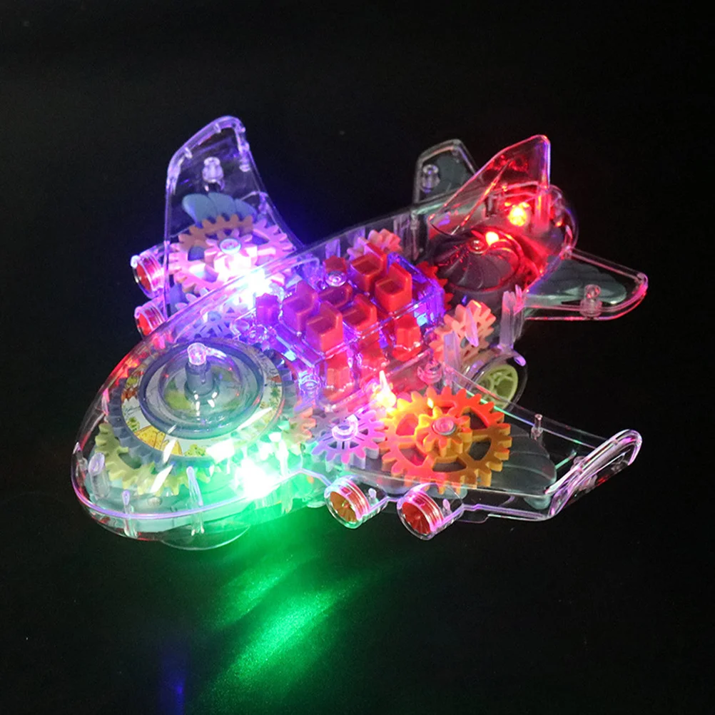 Electric Airplane Mechanical Car Durable Plastic Kids Plaything Household Children Accessory Music Light Effect