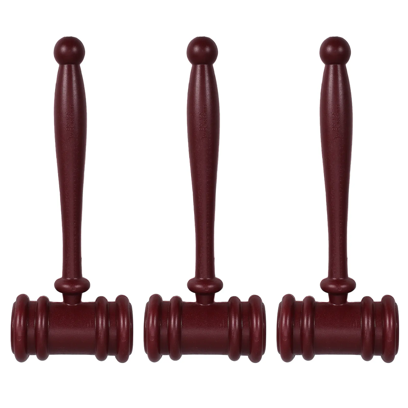3Pcs Lightweight Judge Gavel Set Realistic Plastic Hammer for Costume Parties Halloween Cosplay Lawyer Courtroom Events