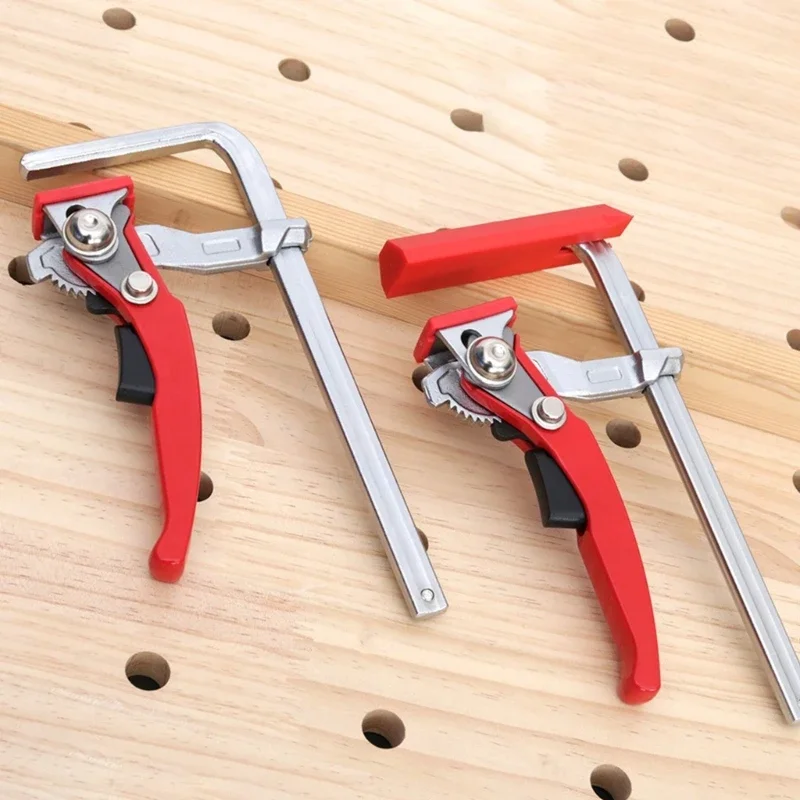 งานไม้เดสก์ท็อป Quick Acting กด Clamps งานไม้คลิปแกะสลัก Routing ม้านั่งสุนัข Clamps