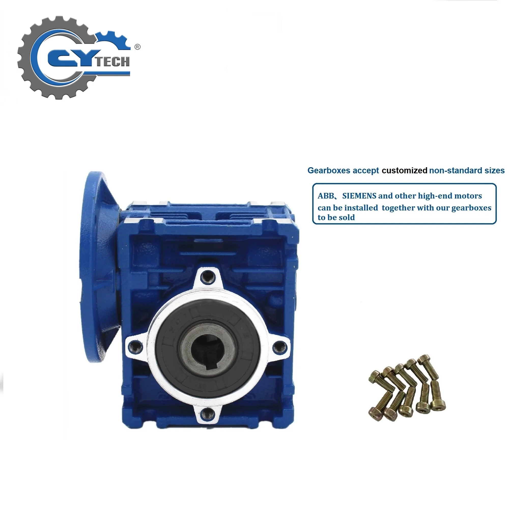 CHENYUE Worm Gearbox NMRV30 Input 9/11mm Output 14mm Ratio 5:1/80:1 power 0.06-0.18Kw  for Servo stepper motor DC motor NEMA 23