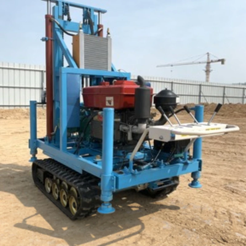 150m Crawler Type Small Water Well Rig with Alloy Drill Bit for Rock Formation