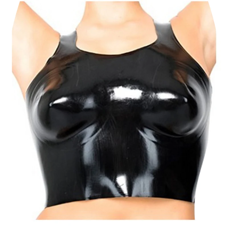 Latex Vest fetish waistcoat Seamless Bra with belt  body wear big  breast sexy exotic top