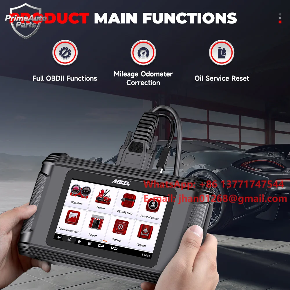 Автосканер ANCEL DM500 (ЕС/США) OBD2 2025 года с функцией сброса ошибок, коррекции пробега и работы с приборной панелью, гарантия 1 год