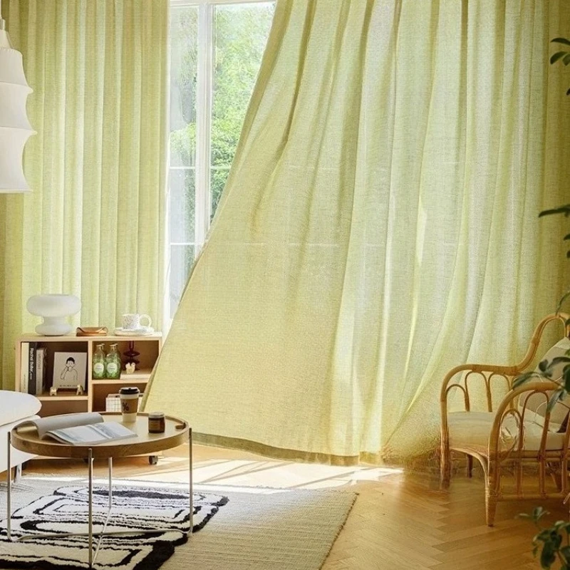 Japanese Style Cotton Linen Living Room Curtain Bedroom Blackout Thermal Insulation Sunshade Cloth Washable Hook Curtains Custom