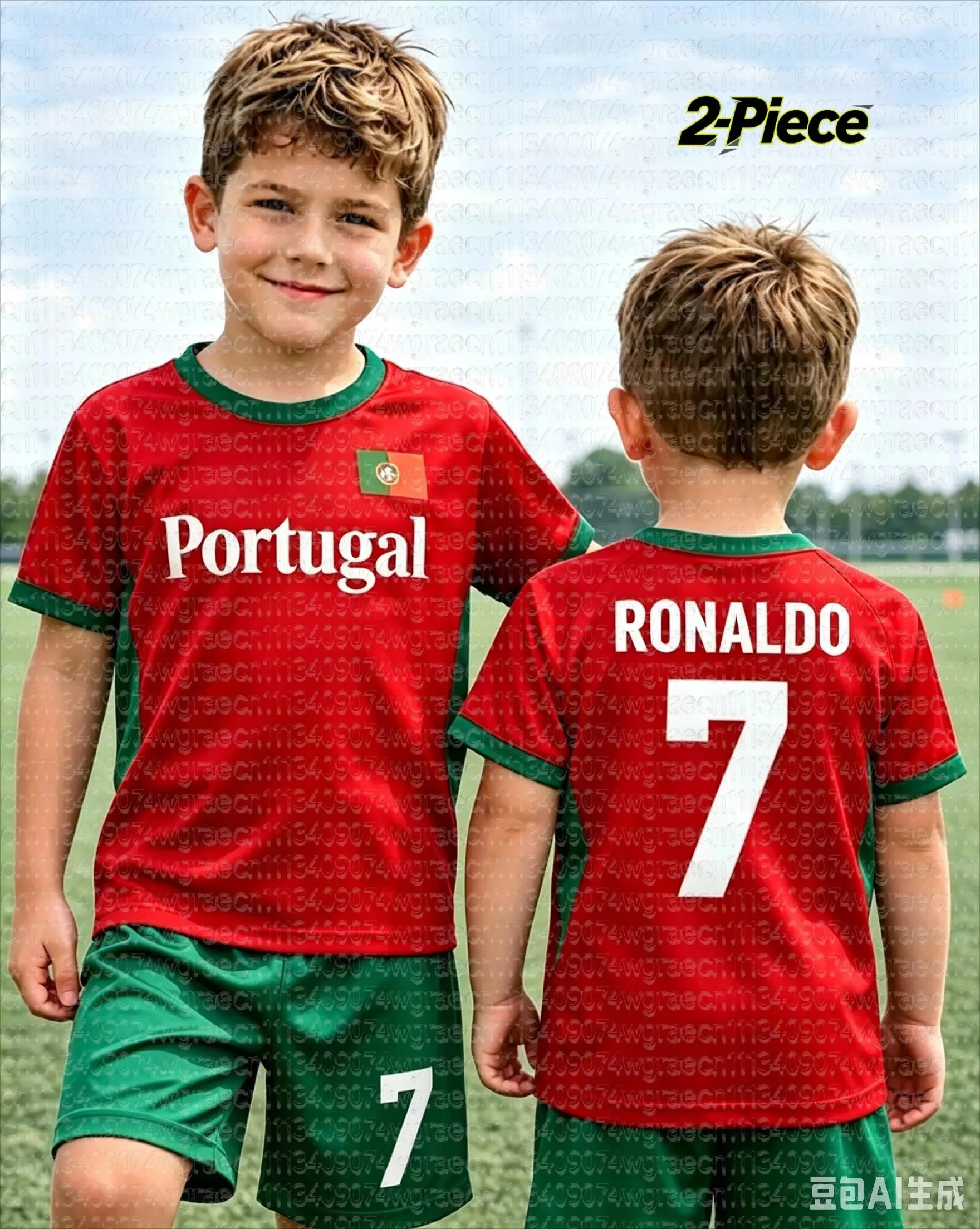 26 Ronaldo Nr. 7 Fußballtrikot-Set für Jungen, T-Shirt und Shorts, Damen, Herren, Harajuku, Portugal-Fan-Shirt, Shorts-Set, Kinder-Trainingsanzug, 2-teiliges Set – Detail 7