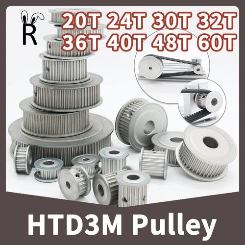 Polea de distribución HTD3M 20T 24T 30T 40T 60T HTD 3M polea 32T 36T 48T polea 20 dientes 24 dientes 30 dientes 40 dientes 60 dientes 3M polea de correa