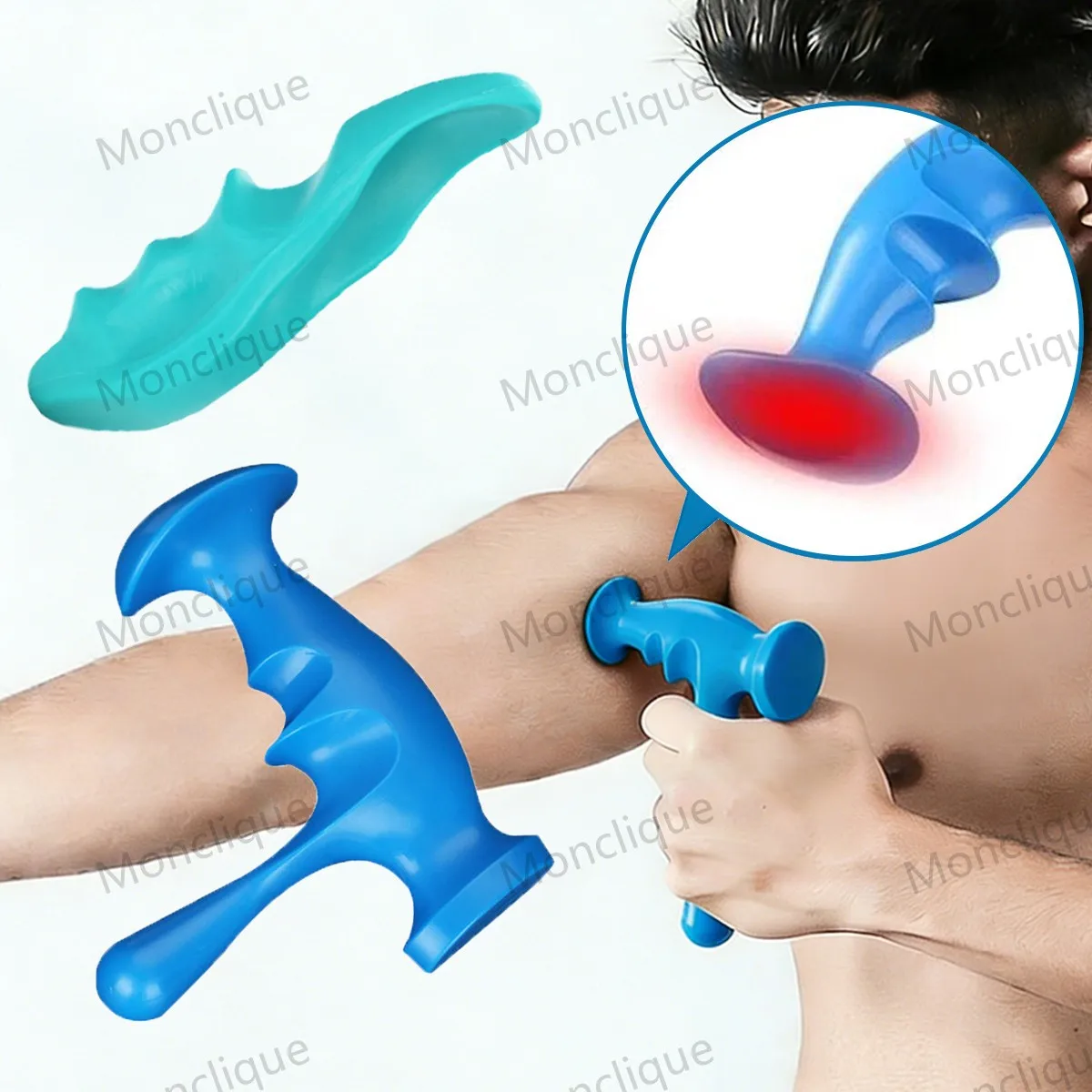 Handheld Massage Stick T-shaped Shiatsu Acupoint Thumb Press Trigger Point Massage Tool Portable Fitness Yoga Relax Accessories