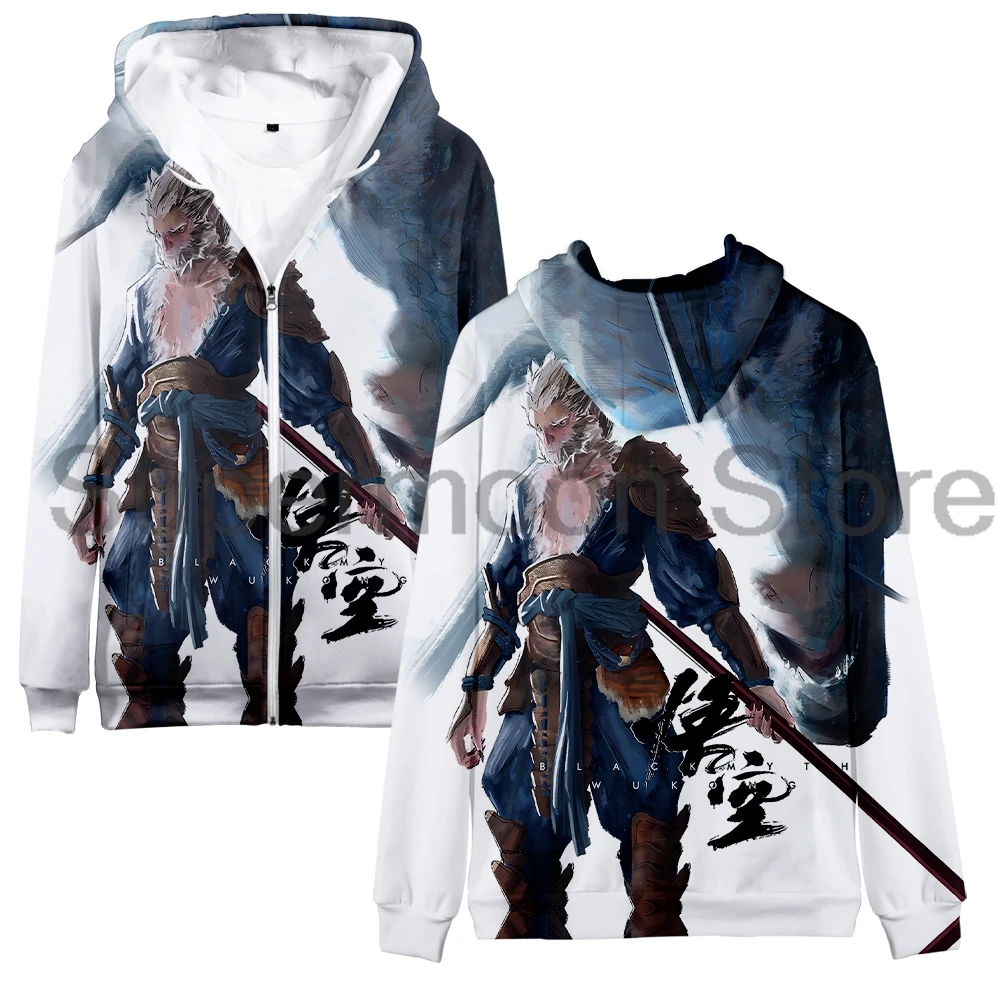 Black Myth Wukong Hoodie 2024 Hot Game Zipper Sweatshirts Long Sleeve Streetwear Women Men 3D Harajuku Clothes