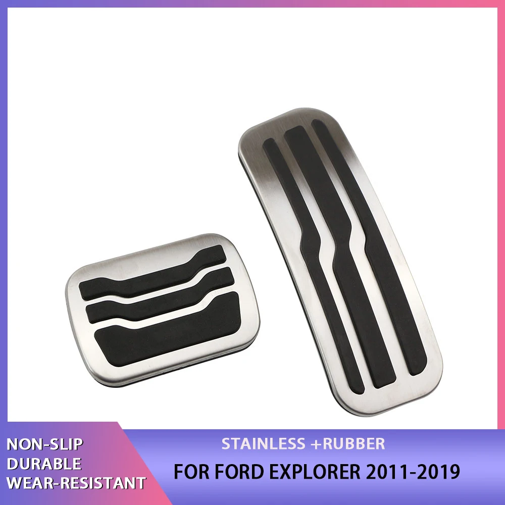 

Stainless Steel Brake Accelerator Foot Gas Plate Pedal Parts for Ford Explorer 2011 2012 2013 2014 2015 2016 2017 2018 2019