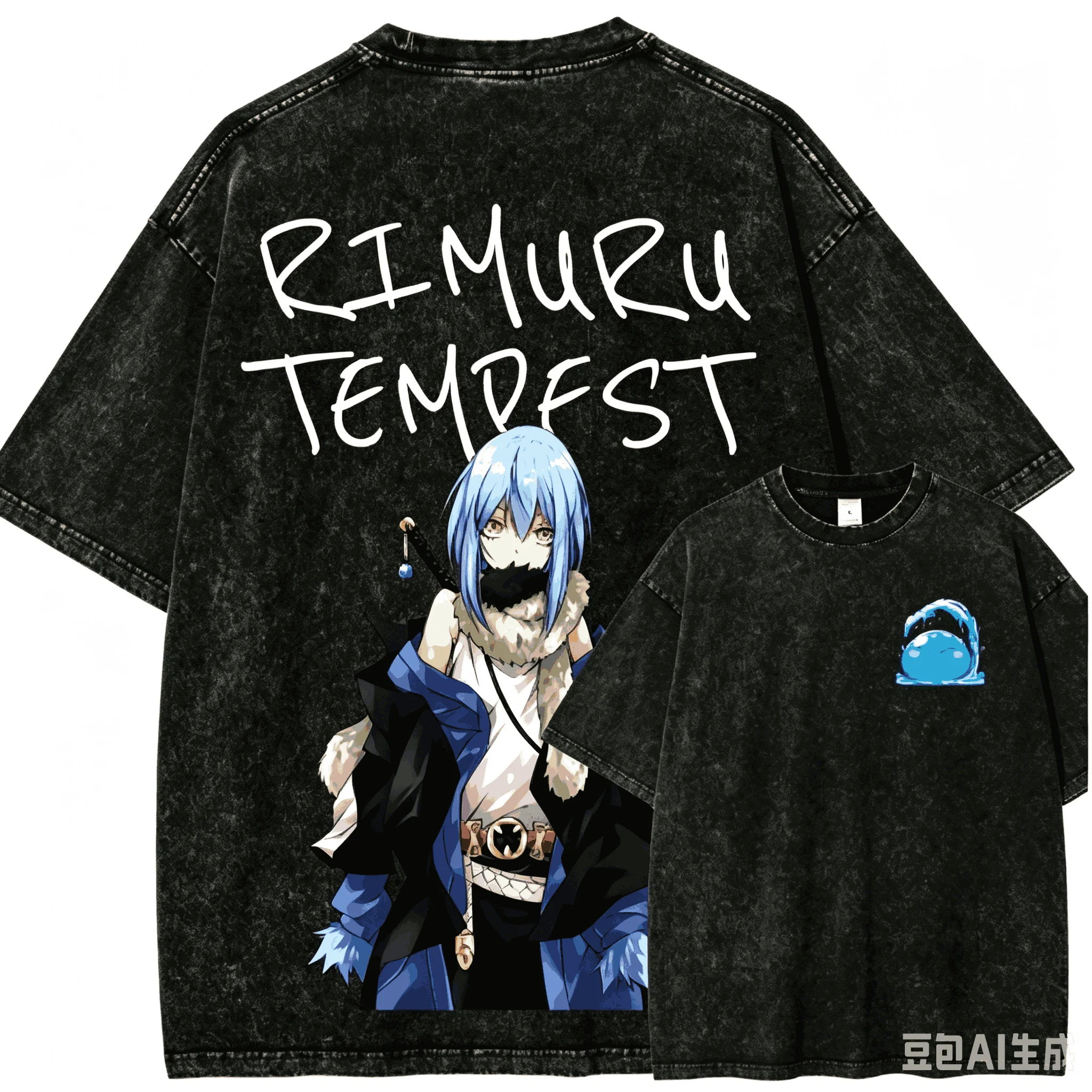 That Time I Got Reincarnated as a Slime Washed T-Shirt Anime Lover Harajuku Neues Modell Übergroßes Vintage Loose Streetwear Unisex-T-Shirt