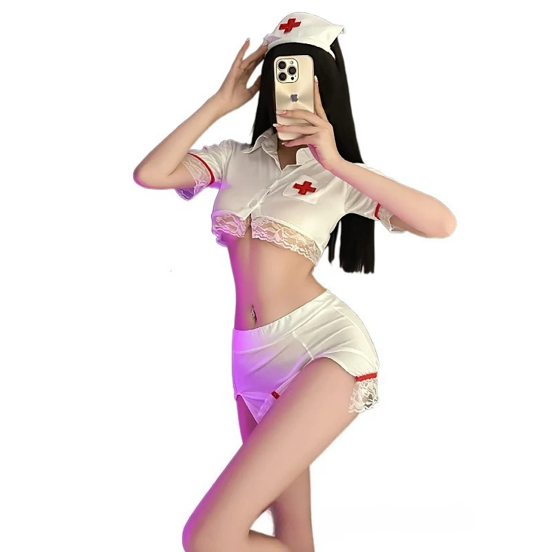 

Женские милые костюмы медсестры/горничной для косплея, аниме-стиль, сексуальная белая униформа медсестры, сексуальное нижнее белье, ночная сорочка, наряды для вечеринки на Хэллоуин