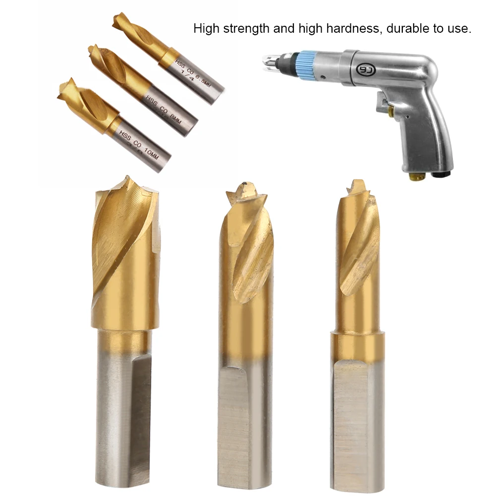 HSS CO Cobalt Spot Weld Drill Bit Set Kit Weld Cutter Cutting Accessories 1/4in 5/16in 3/8in Weld Remover Spot Weld Cutter
