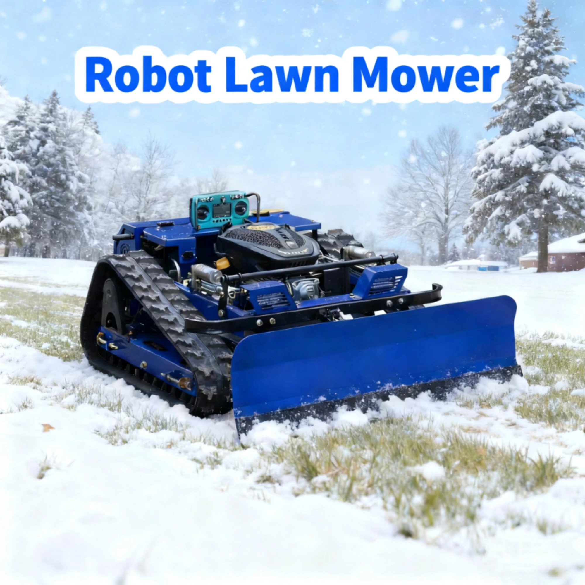 Газонокосилка с дистанционным управлением, перезаряжаемая газонокосилка с высоким крутящим моментом и снегоочистителем, очень подходит для обслуживания домашнего сада