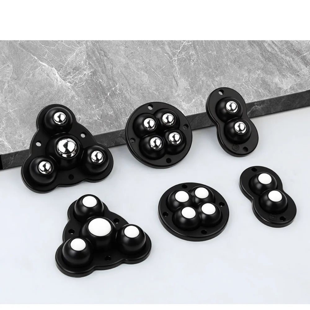 4-20 Pcs Self-Adhesive Double Bead Casters 360 ° Rotating Stainless Steel / Nylon Silent Rollers Furniture Mobile Swivel Wheels