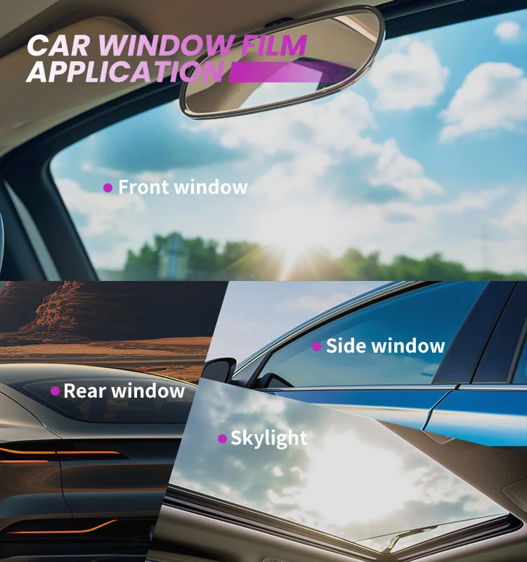 الشركة المصنعة المخصصة 2 رقائق 99% UVR مقاومة للحرارة حماية الخصوصية نافذة السيارة تينت فيلم لفة