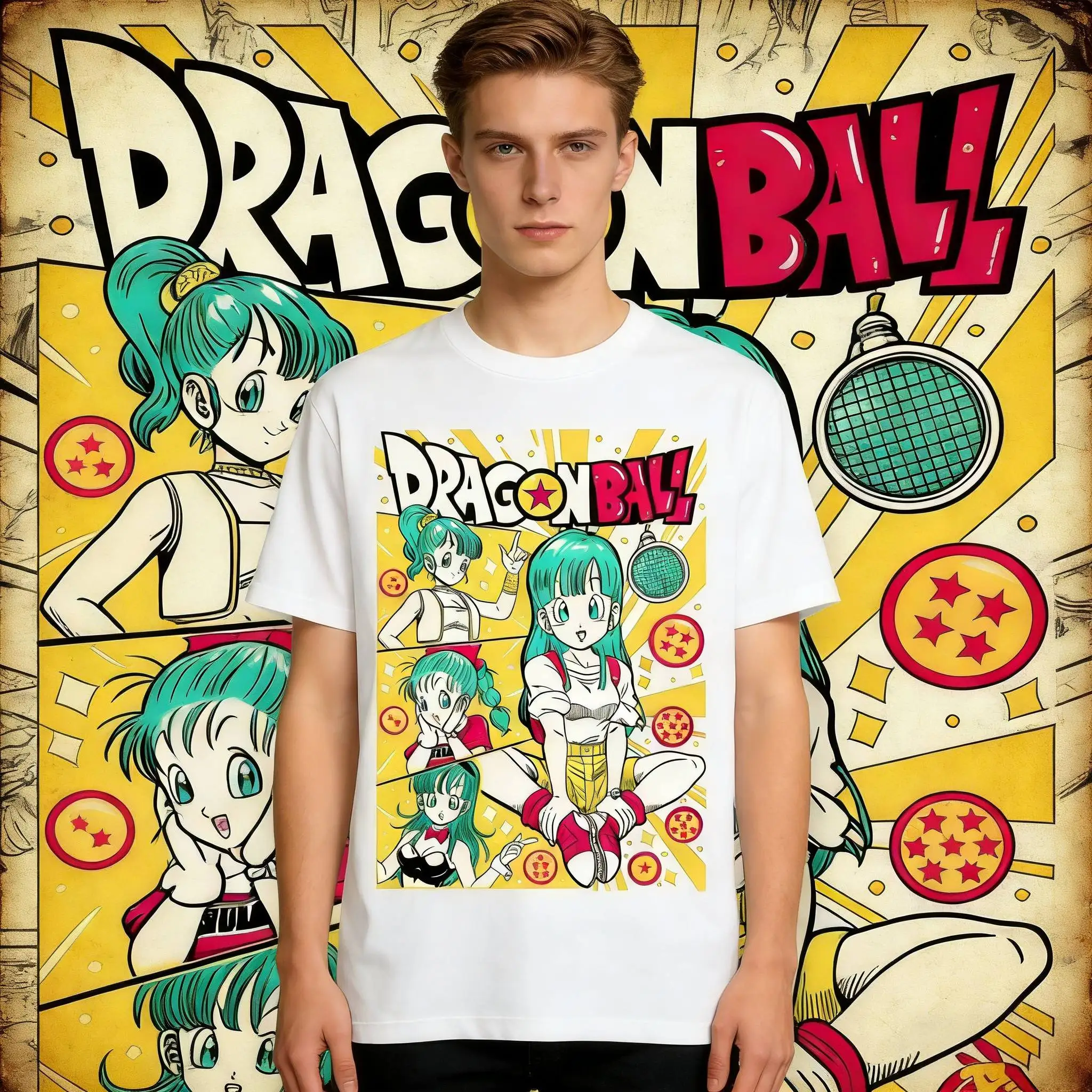 2026 Sommer Dragon Ball Retro Anime T-Shirt Herren Bulma Lässiges Lockeres Sport-Alltags-Kurzarm-Shirt Leichtes Streetwear-Tee
