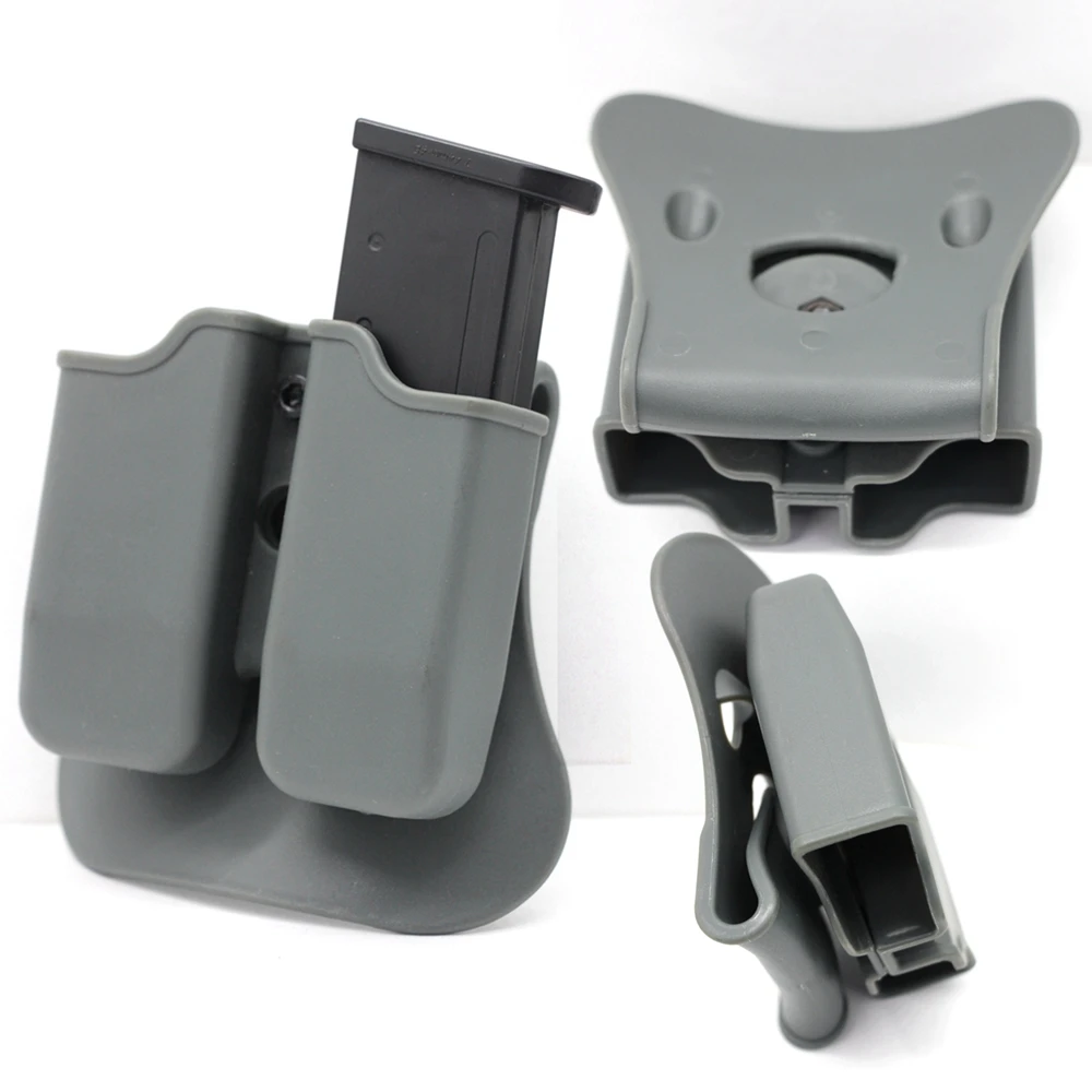 glock 17 Double Magazine Pouch Magazine Holder Compatible with 9mm/.40 Dual Stack Mags Molle Outside Waistband Carry Bag Glock