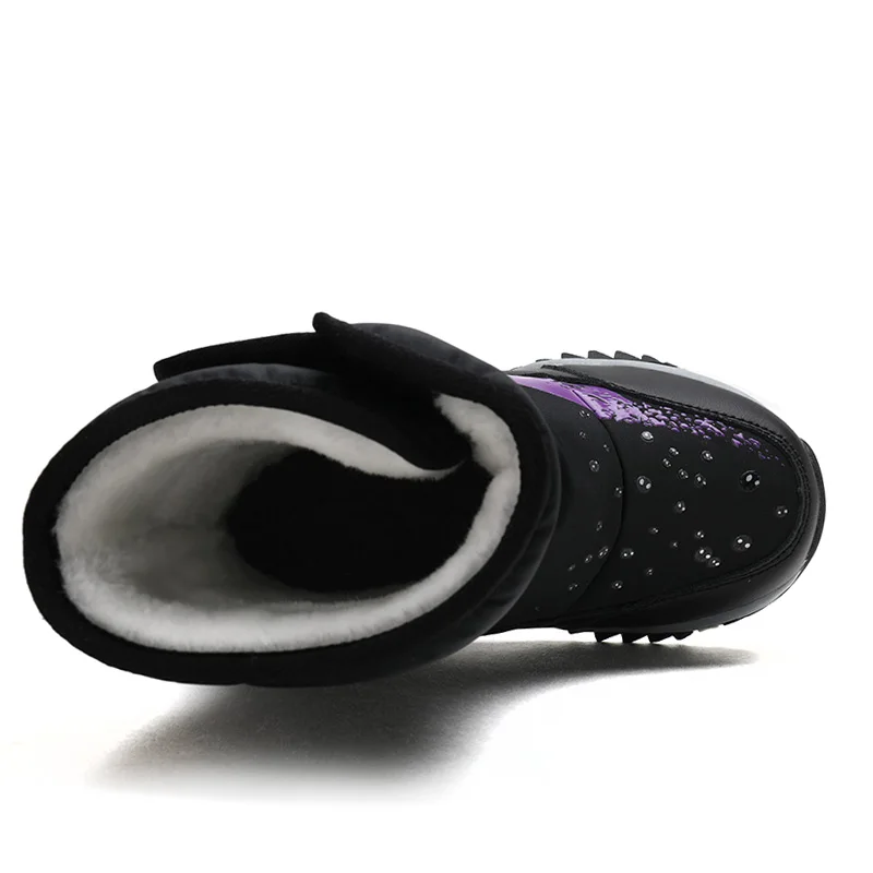 

2025 г. Детские высокие зимние сапоги с плюшевыми хлопчатобумажными туфлями, модные и теплые зимние сапоги на липучке.