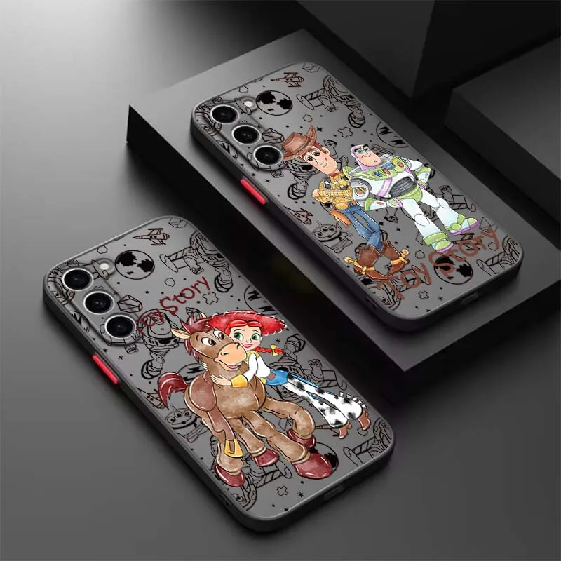 

Disney Toy Story Anime Phone Case For Samsung A56 A42 A36 A34 A33 A32 A23 A16 A04 A03 Note 20 5G Frosted Translucent