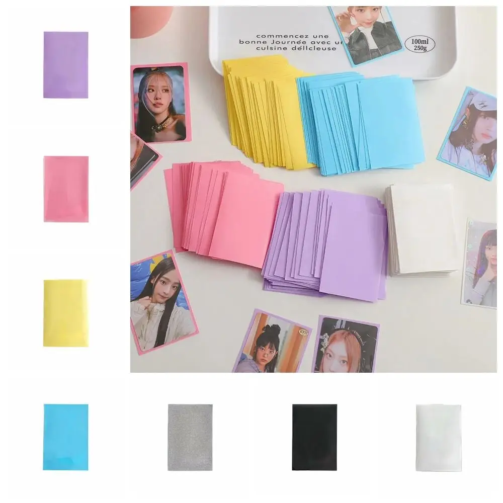 10pcs/set Card Bag Macaron Color Idol Photo Protective Cover Two-layer DIY Photo Cards Bag Pure Color Photo Card Film Home