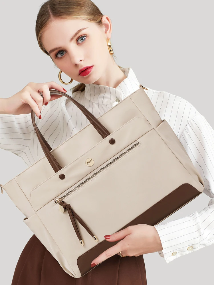 Bolso portátil para mujer, maletín de negocios de alta gama, de gran capacidad