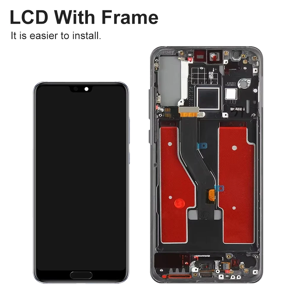 P20 Pro TFT LCD Tela Aeembly para Huawei P20 Pro CLT-L29 CLT-L09 Display LCD Touch Screen Digitador com Substituição de Moldura