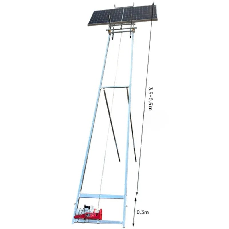 23m 200kg Electric Photovoltaic Panel Lift Solar Panel Ladder Loading Crane With Wire Rope Sling For Home Use New