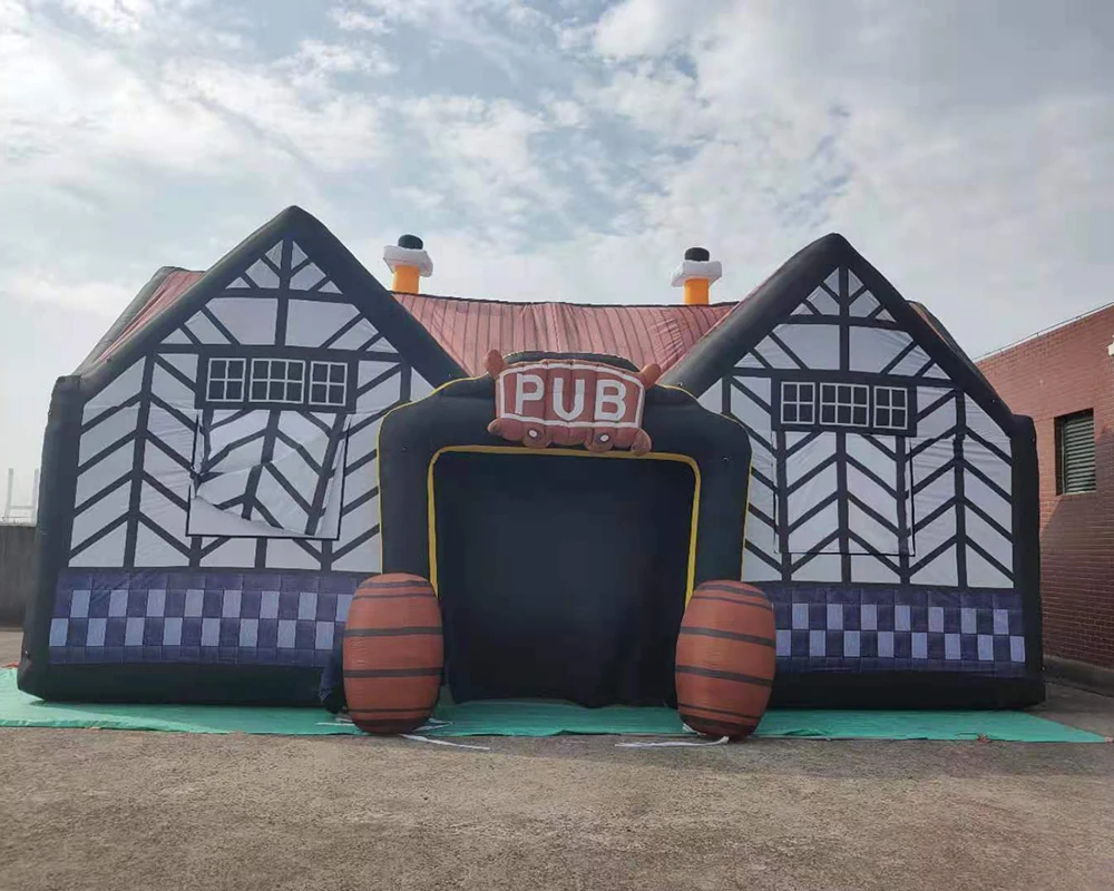 Portable Giant Inflatable Bar Pub Tent Durable Oxford Material With Air Blower Pub House For Backyard Parties Event Rentals