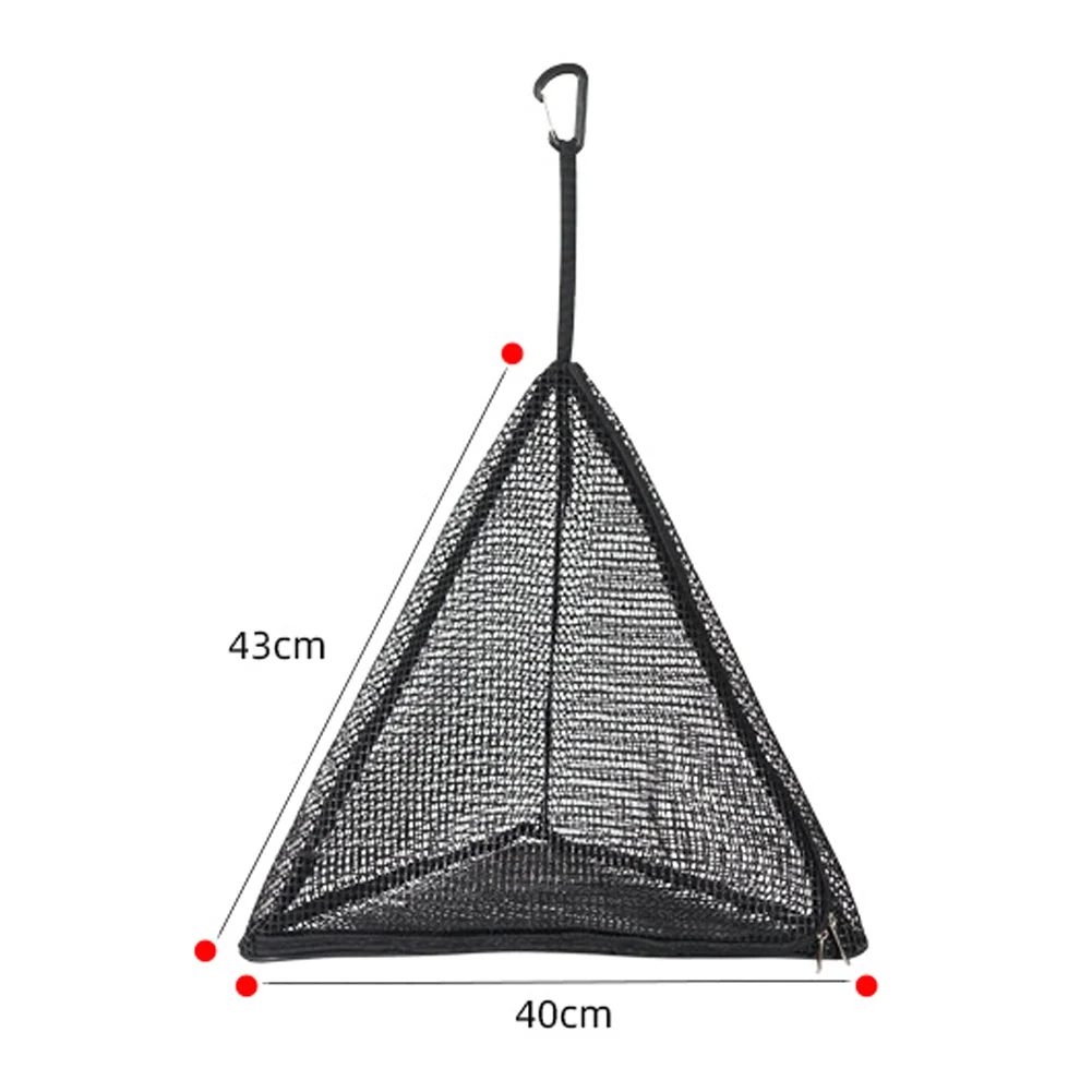 Camping Triangle Mesh Hanging Basket Net with Hook for Outdoor Tableware Food Fruit Organization and Ventilation