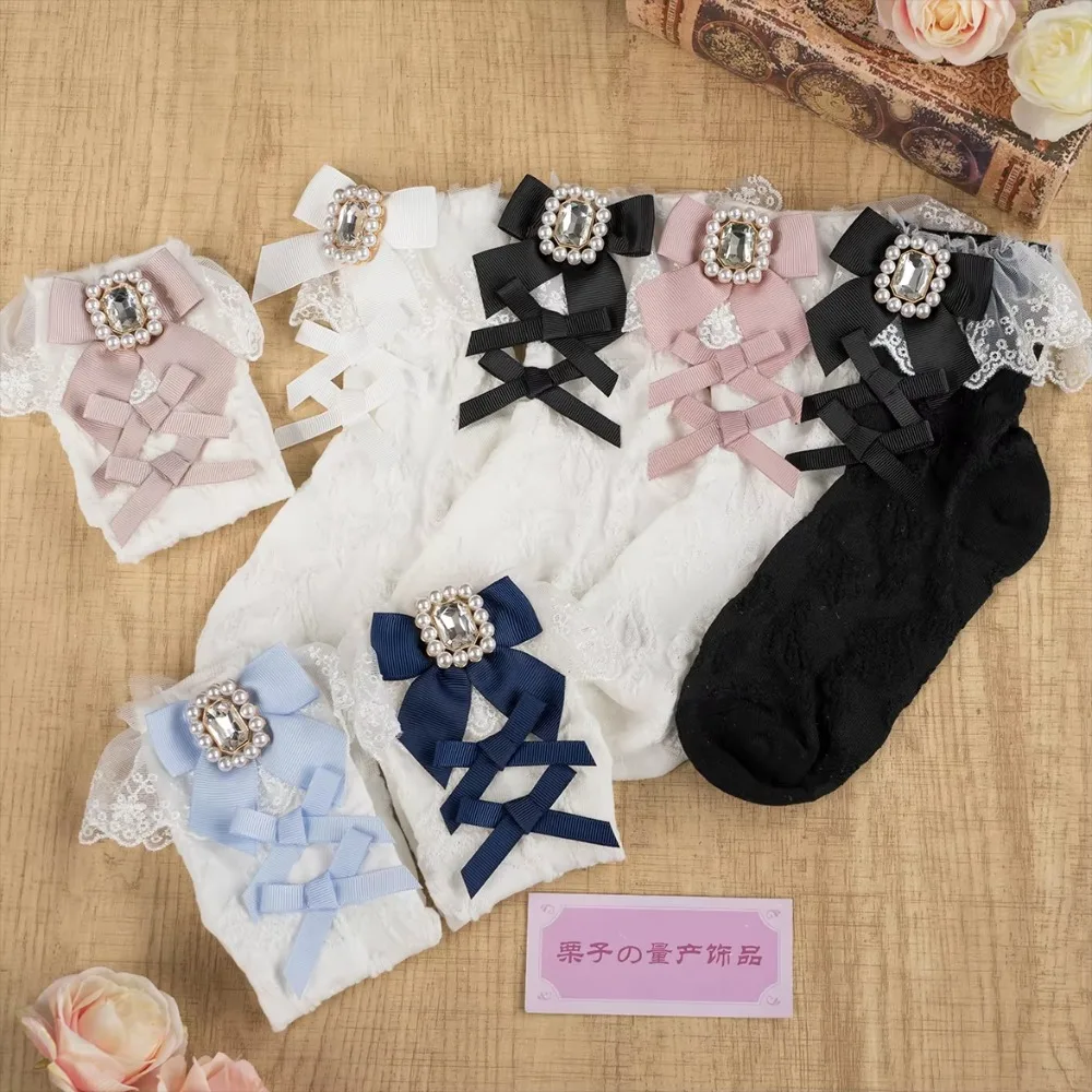 Jk Lace Ankle Socks Bow Lolita Cotton Socks Gift Summer Spring Socks Women