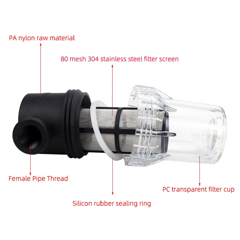 1/2'' 3/4'' 1'' Garden Watering Filter Plastic Irrigation System Impurity Prefilter Aquaculture Household Water Pipe Filter