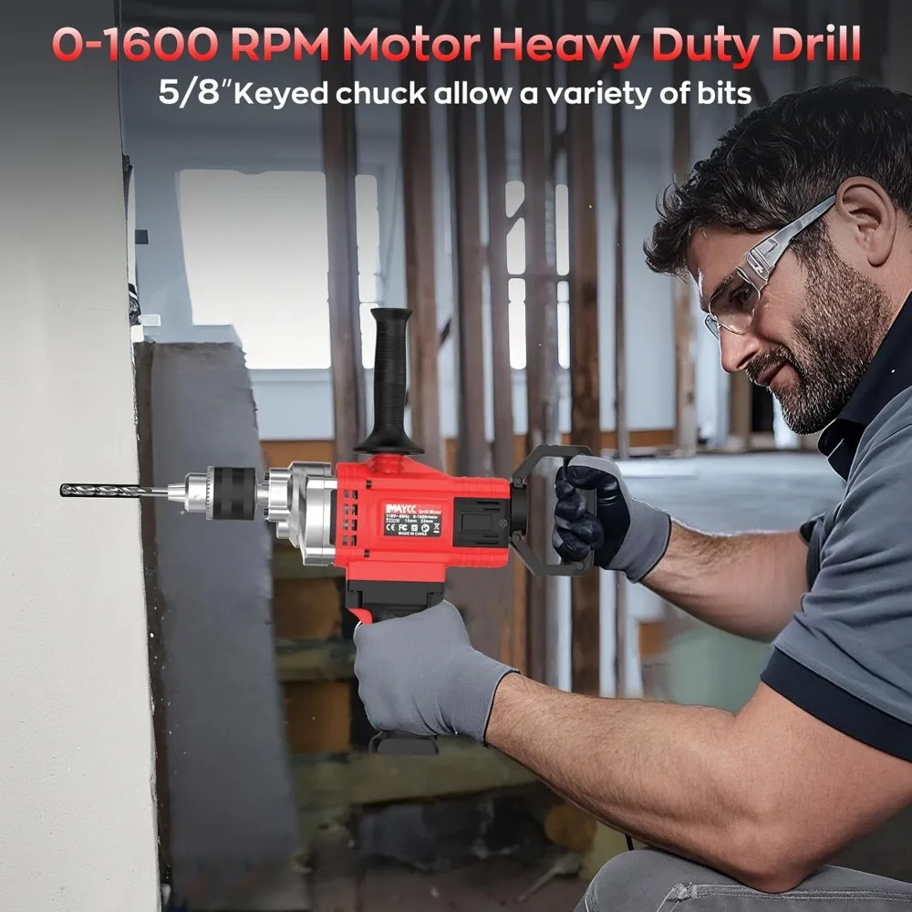 드릴 믹서, 3200W 20A 드릴용 콘크리트 믹서, 110V 유선 가변 속도 시멘트 믹서, 진흙, 모르타르, 페인트용 믹싱 드릴