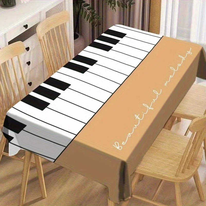 1 piece of piano melody tablecloth | Black and white piano keys + 