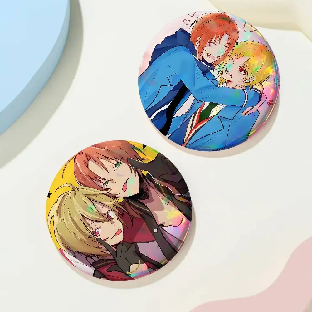 Ensemble Stars Leo Nazuna Nito Hinata For Badge Custom Laser Hologram Enamel Pin Badge Metal Lapel Brooch For Clothes Bag Gift