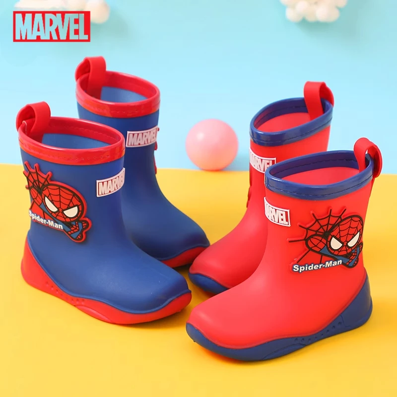 Marvel Spiderman rain boots student cartoon rain boots mid-calf waterproof non-slip outdoor water shoes creative holiday gift